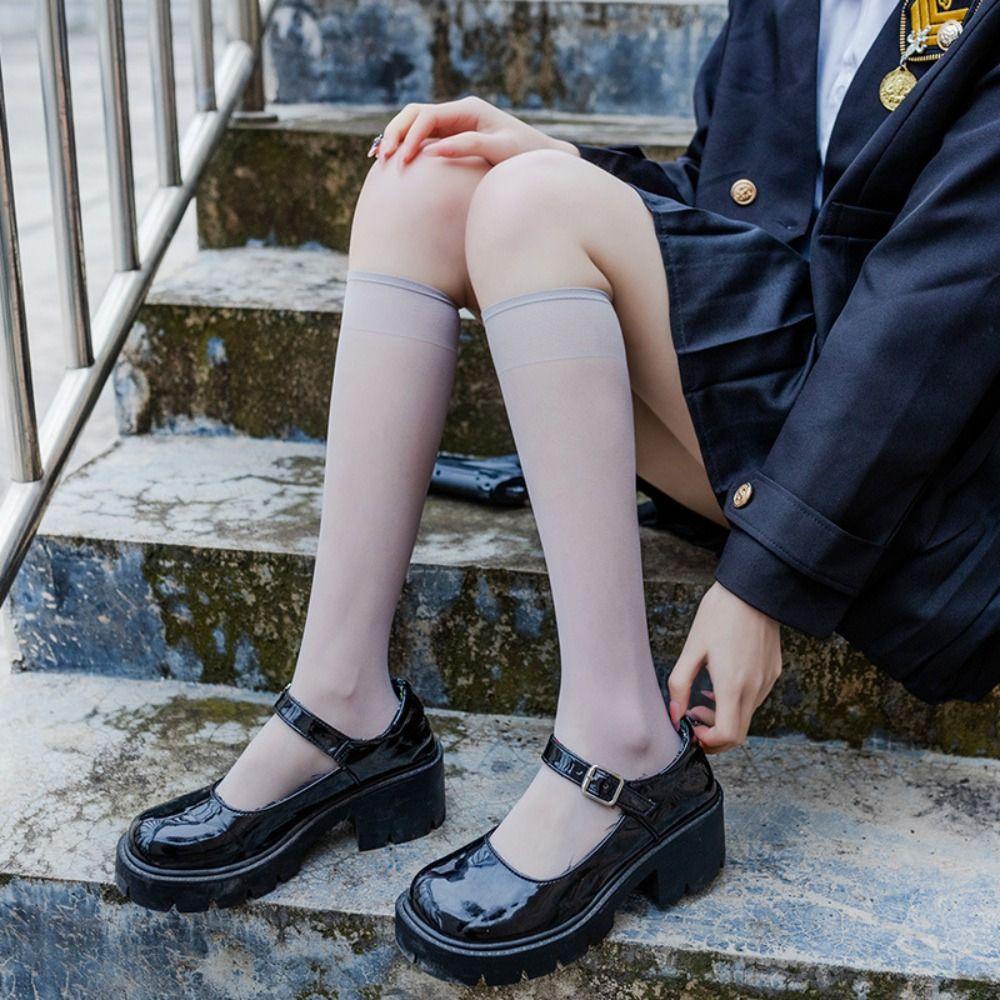 DANES Vớ Lụa Xuyên Thấu Thoáng Khí Phong Cách Harajuku Thời Trang Mùa Hè Cho Nữ