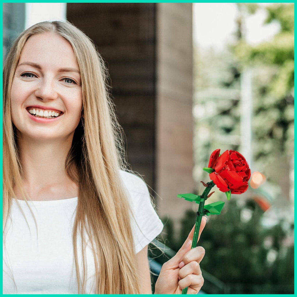 Bộ Đồ Chơi Lắp Ráp Mô Hình Bó Hoa Lãng Mạn DIY Trang Trí Nhà Cửa Cho Bé Gái