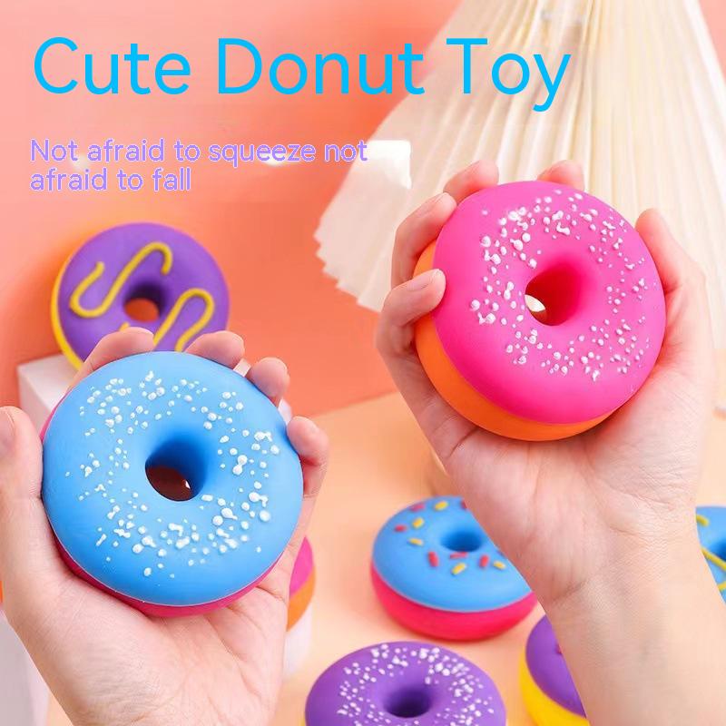Đồ Chơi Bóp Giảm Căng Thẳng Hình Bánh Donut Bằng Cao Su Mềm Có Thể Thay Thế Lalale