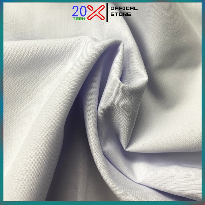 Áo sơ mi trắng nam đi học sinh tay ngắn và dài cấp 2 và 3 hàng tiêu chuẩn vạc ngang vải kate 20X93Q