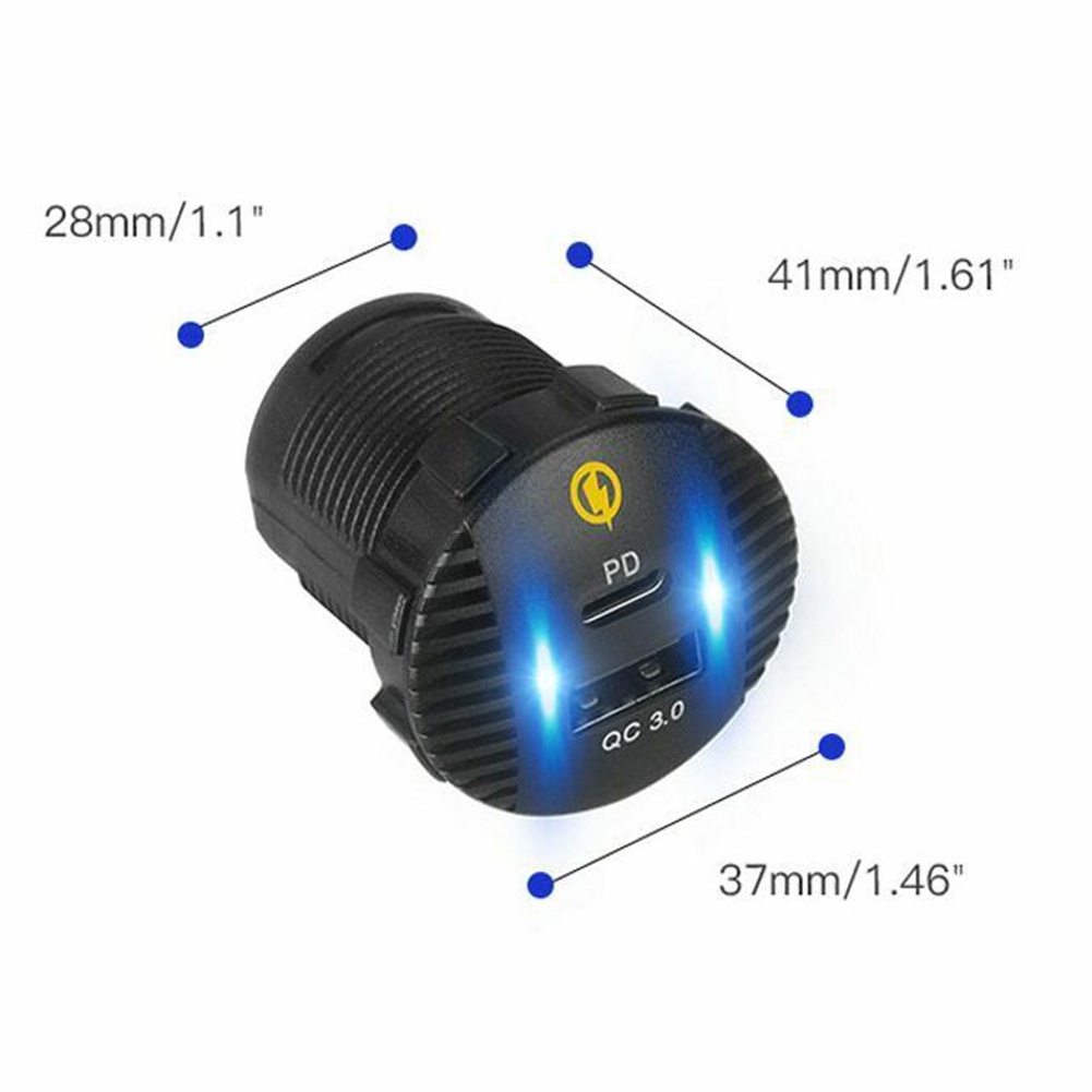 Ổ CắM SạC 12V QC3.0 ABS USB 36W Cho Xe Hơi