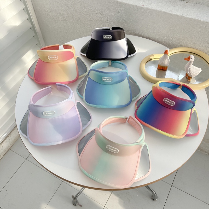 Mũ Vành Rộng Hở Chóp Chống Nắng / Tia UV Màu Sắc Gradient Thời Trang Mùa Hè Cho Bé