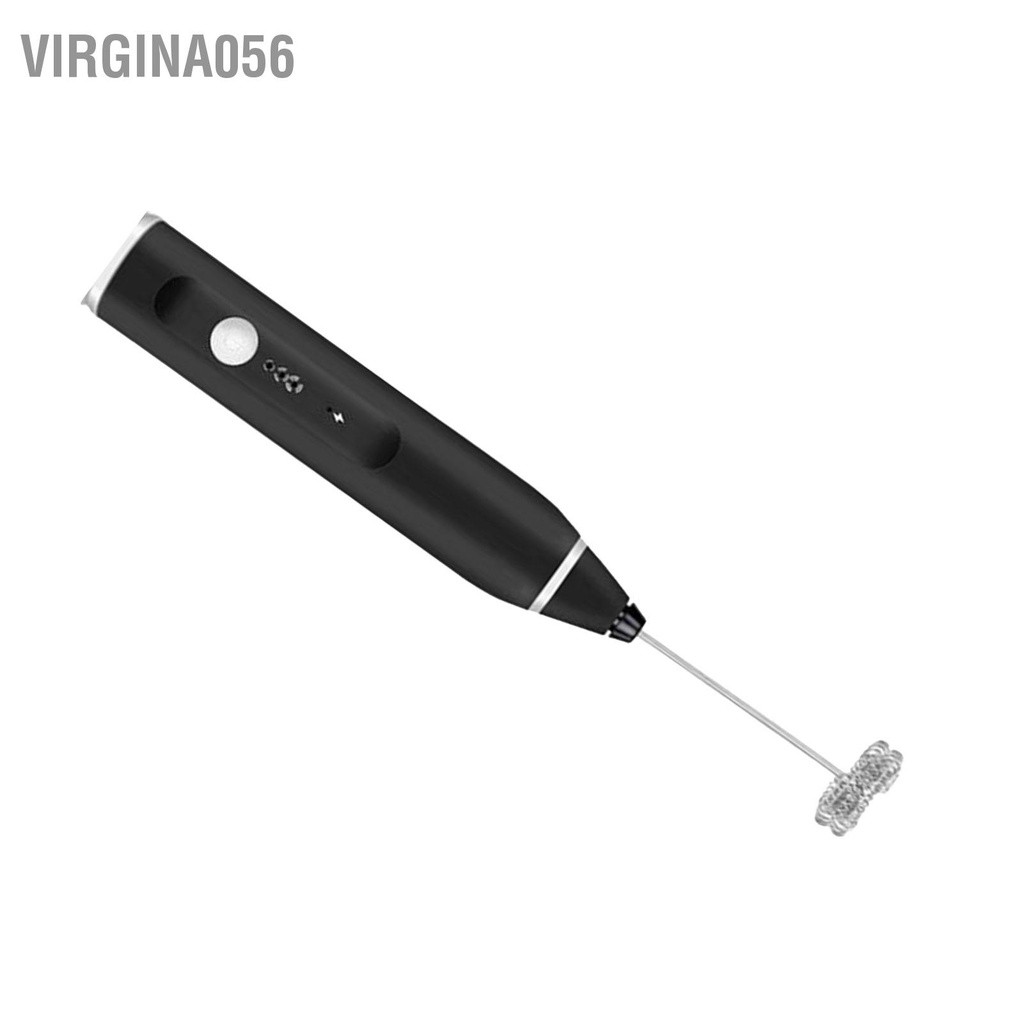 Virgina056 Điện Bọt Sữa Thép Không Gỉ Thao Tác Dễ Dàng Máy Trộn Cà Phê Cầm Tay Cho Nhà Bếp Đen 0.8A DC 5.5V 2W