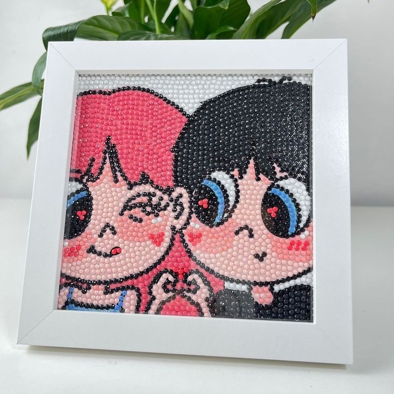 Bộ Tranh Đính Đá Tự Làm Họa Tiết Cặp Đôi Phong Cách Mới Dùng Làm Quà Tặng Cho Bạn Gái / Bạn Trai