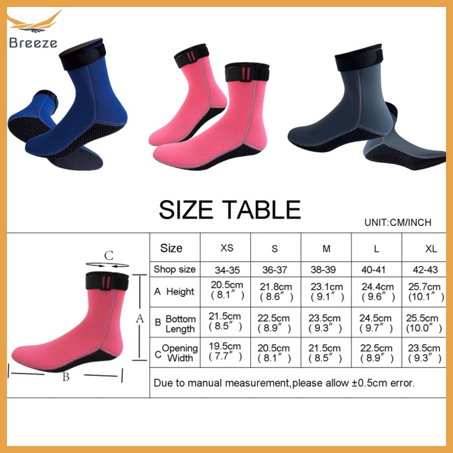 1 Đôi Tất Lặn Biển Dày 3mm Giữ Ấm Chống Trượt Cho Nam Nữ
