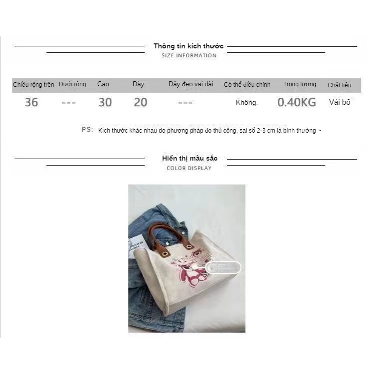 Túi Xách Canvas Sức Chứa Lớn Phong Cách Hàn Quốc Thời Trang Mới 2022 Dành Cho Nữ