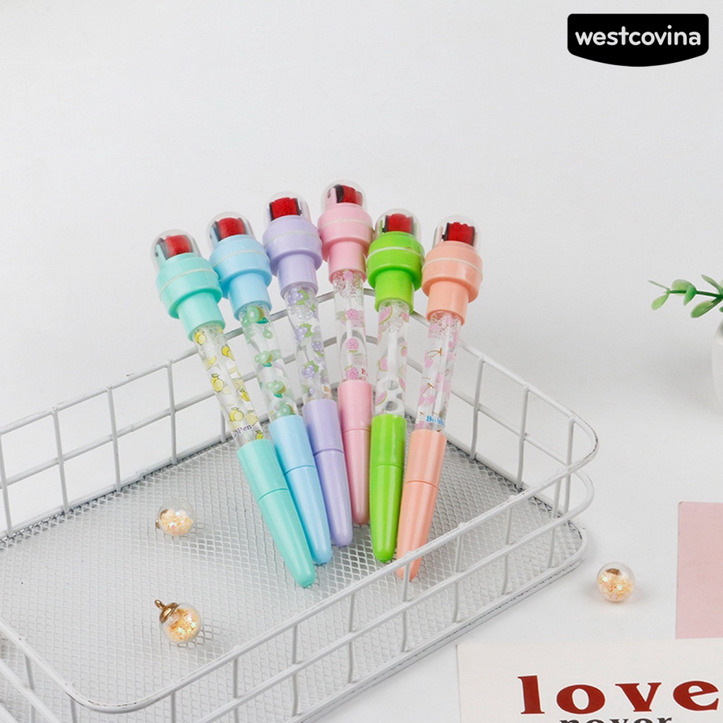 [COD]♪Bút Mực Gel Đa Năng 4 Trong 1 in Họa Tiết Trái Cây Hoạt Hình Dễ Thương