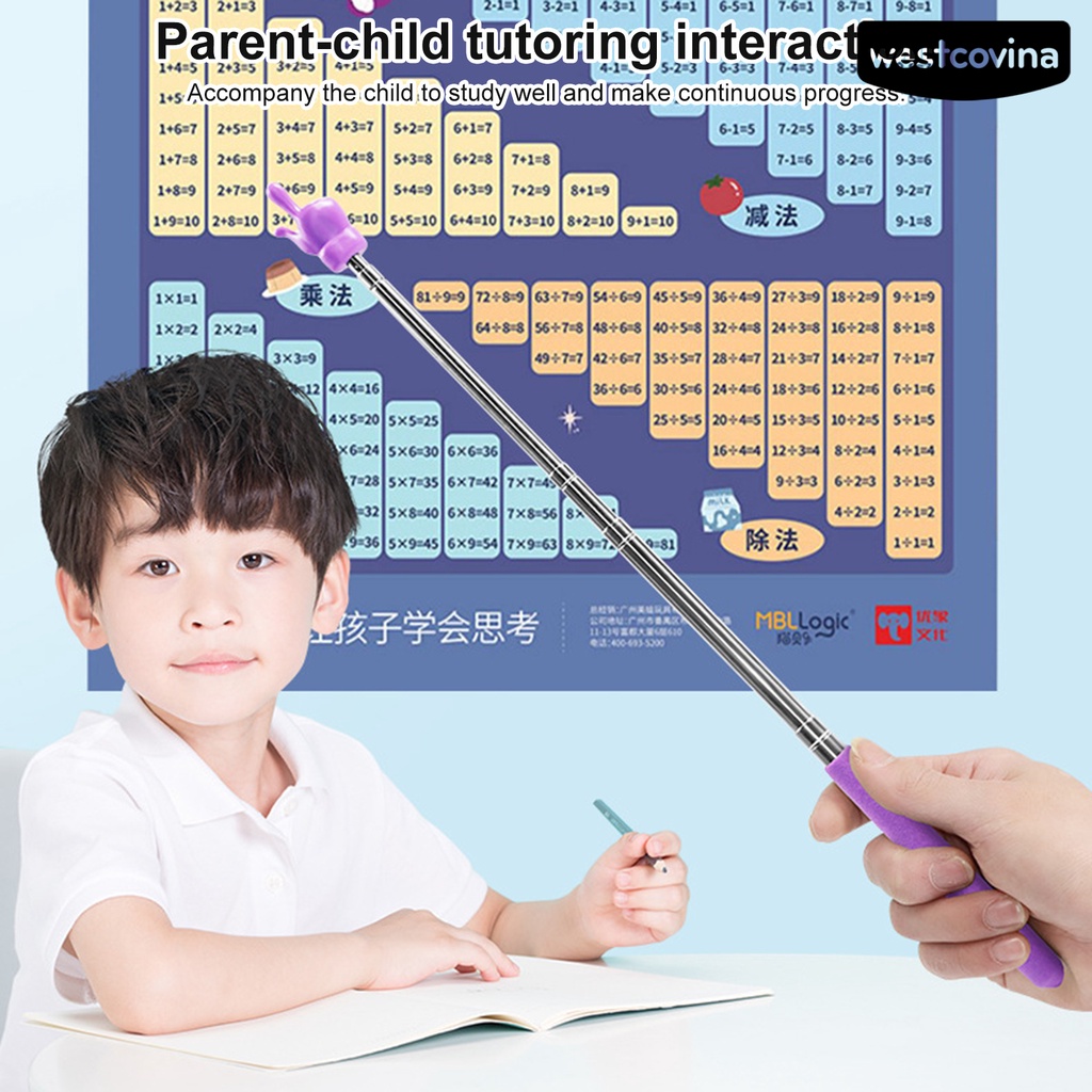 [COD]♪Gậy Đánh Dấu Bằng Thép Không Gỉ Tay Cầm Chống Trượt Có Thể Thu Gọn Đa Năng Hỗ Trợ Dạy Học