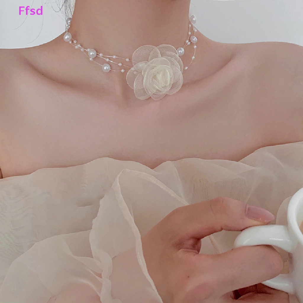 Vòng Cổ choker Ngọc Trai Trắng Và Đen Hình Hoa Lãng Mạn Kiểu Pháp Thời Trang Mùa Hè Cho Bạn Gái * Bán Chạy