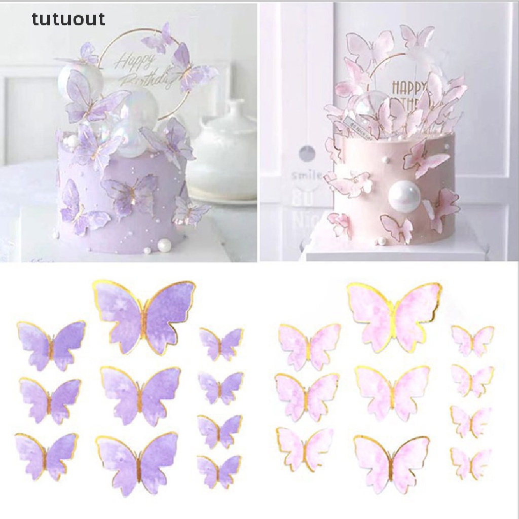 10 Topper Trang Trí Bánh Kem Hình Bươm Bướm