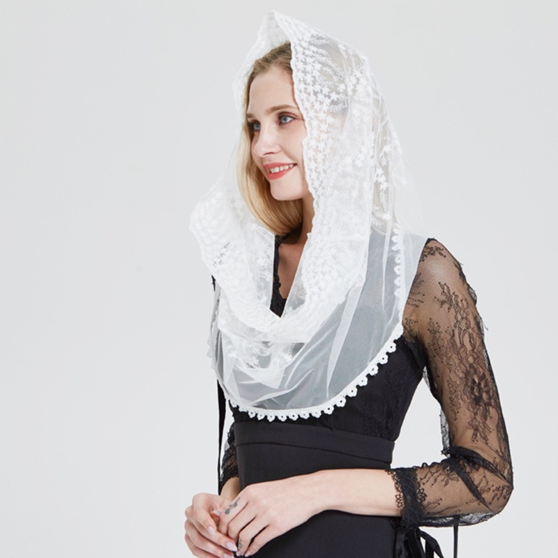 Mạng Che Mặt Họa Tiết Thêu Ren Dành Cho Nhà Thờ Công Giáo