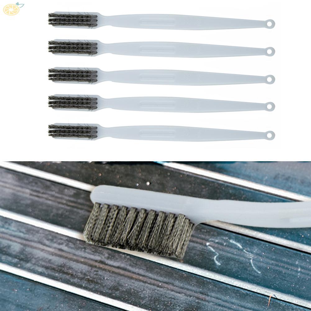 【VARSTR】Wire Brushes For Devices Plastic Handle Polishing/Cleaning Stainless Steel