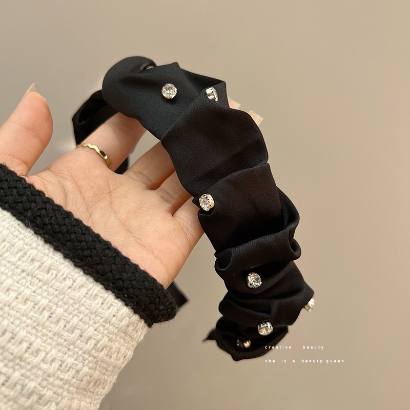 Băng Đô Cài Tóc Màu Đen Hình Đầu Lâu Phong Cách Hàn Quốc Thời Trang Xuân Hè Cho Nữ