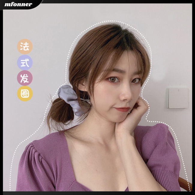 Dây Cột Tóc Scrunchies Bằng Vải Màu Sắc Ngọt Ngào Đơn Giản