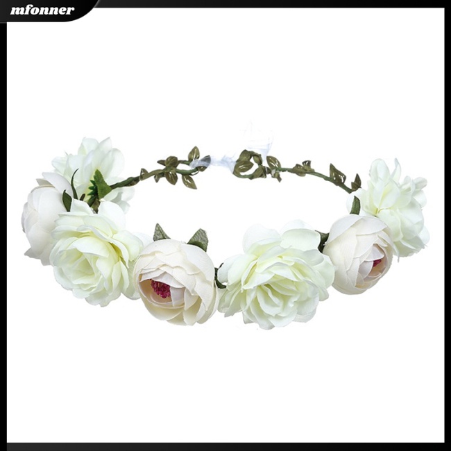Vòng Hoa Hồng Đội Đầu Kèm Dây Ruy Băng Điều Chỉnh Được Cho Nữ