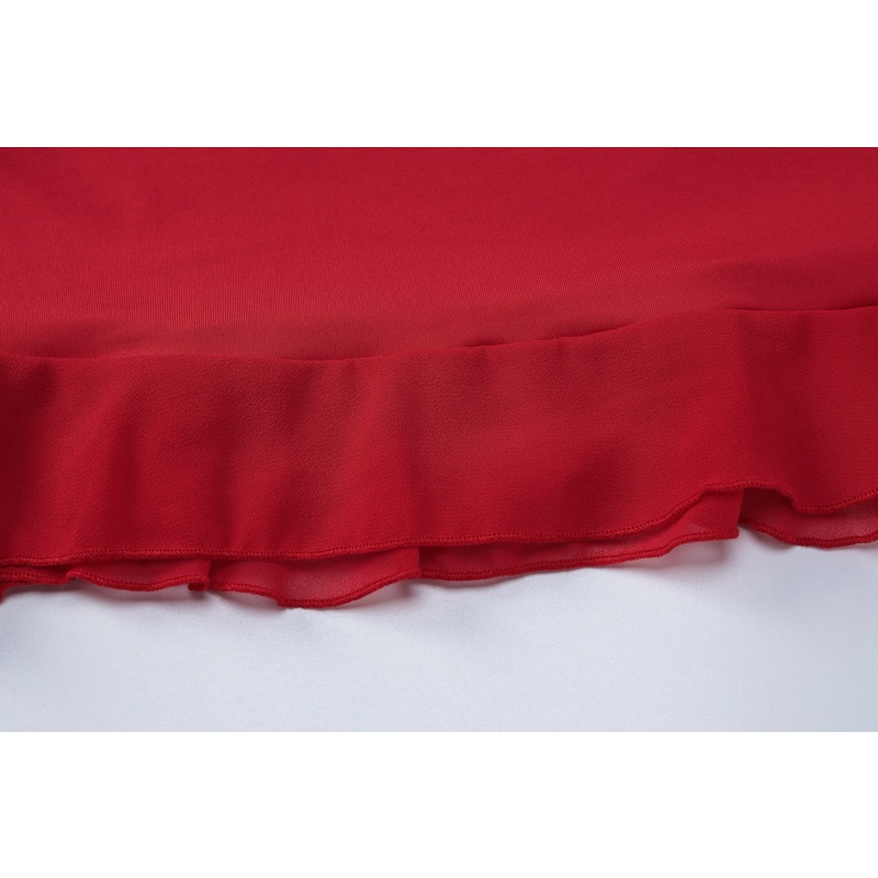 DUNEA Dunea Đầm Chiffon Hở Lưng Phối Ruy Băng Ngọt Ngào Và Ngọt Ngào Cho Nữ