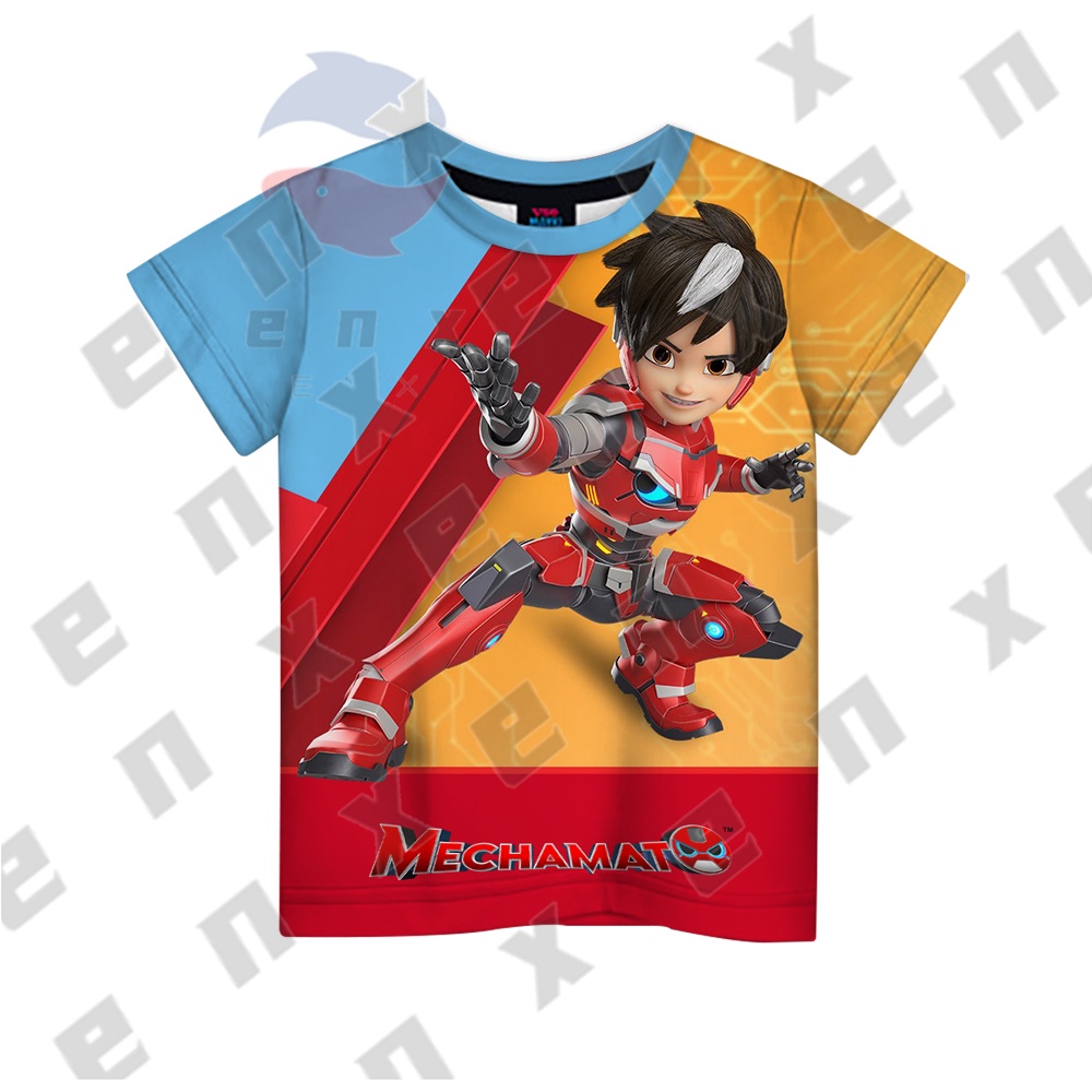 Áo Thun Tay Ngắn In Hình Mechamato Thời Trang Cho Bé