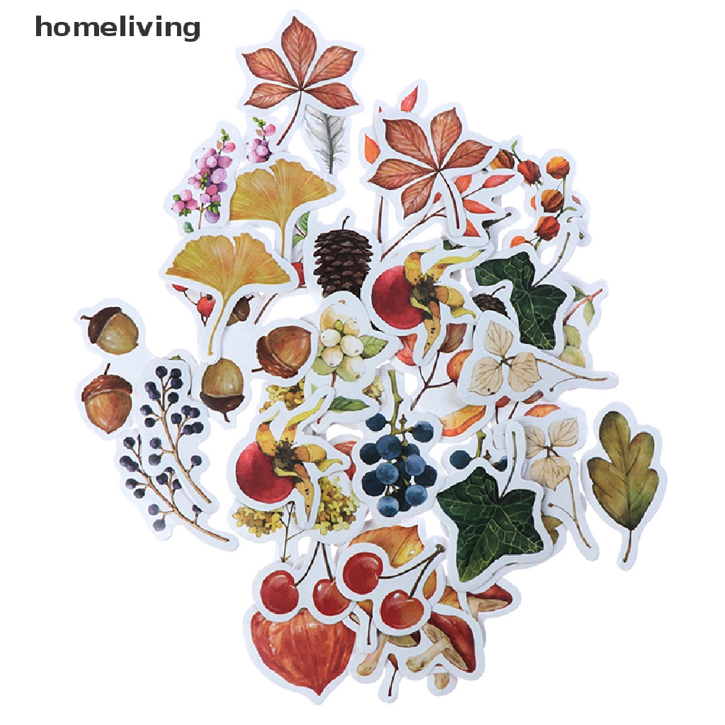 Set 46 Sticker Dán Trang Trí Nhật Ký Hình Lá Cây Dễ Thương