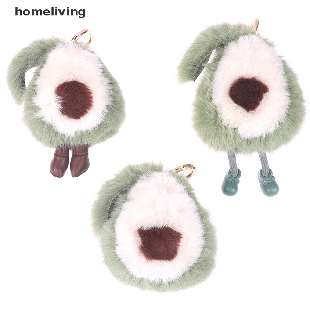 Móc Khóa Hình Quả Bơ Bằng Lông Chồn Mềm Mại Dễ Thương