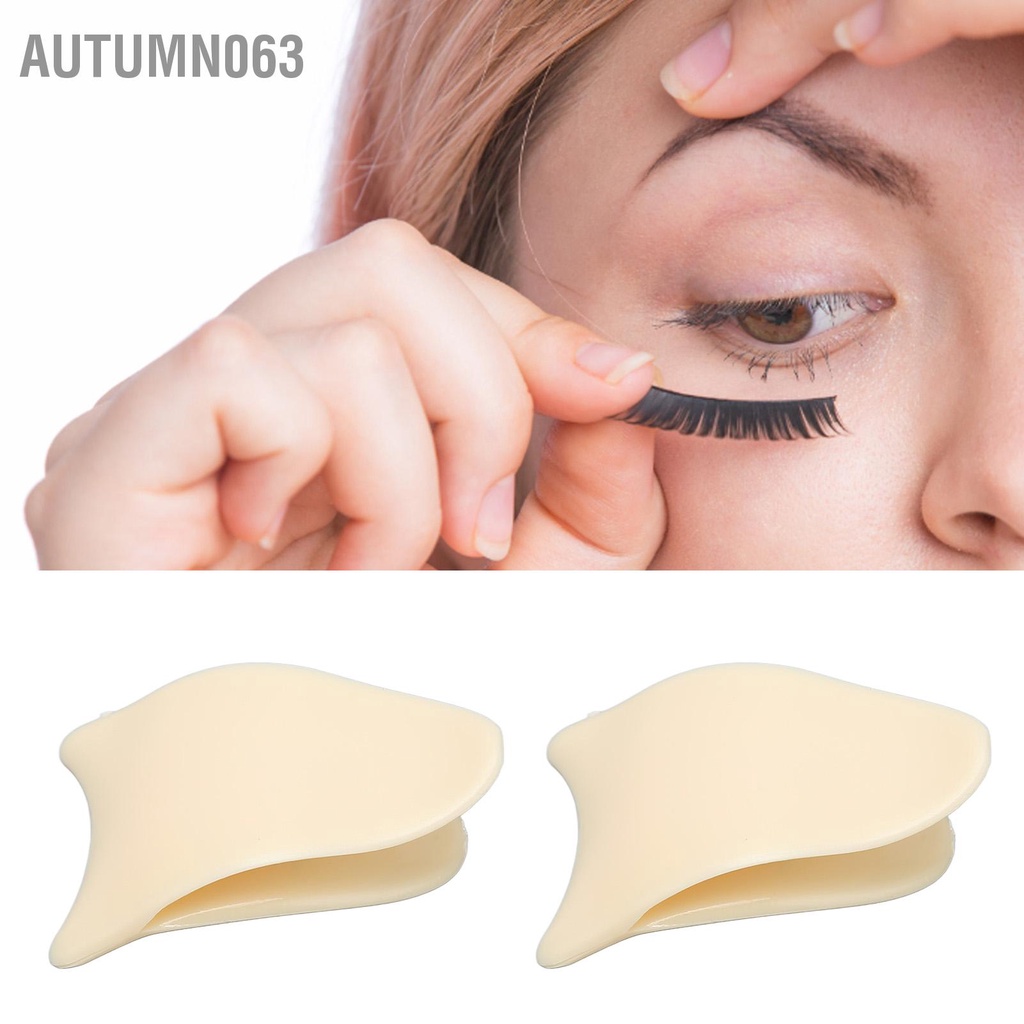 Autumn063 2 Chiếc Lông Mi Giả Applicator Dụng Cụ Đầu Cong Di Động Làn Kẹp Đeo Trắng