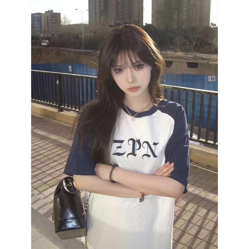 Áo Thun Cotton Tay Ngắn Dáng Rộng In Họa Tiết Phong Cách Hàn Quốc Mới Cho Nữ