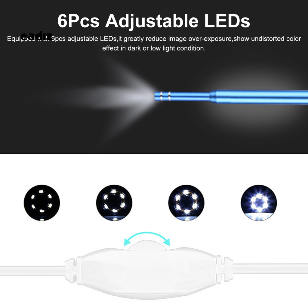 1 Bộ Dụng Cụ Vệ Sinh Tai Chống Thấm Nước IP67 USB 3 Trong 1 Đường Kính 5.5mm Tiện Dụng