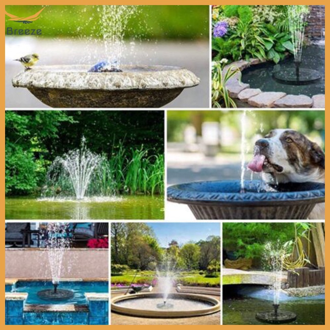 Đài Phun Nước Năng Lượng Mặt Trời 13cm / 16cm Với 6 Vòi Phun Hiệu Quả Cao Cho Chim Tắm