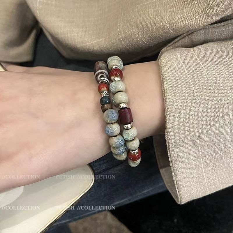 Vòng Tay Tây Tạng Thiết Kế Xỏ Hạt Phong Cách Trung Hoa Cổ Điển Cao Cấp Thiết Kế Mới 2023 Dành Cho Bạn Gái