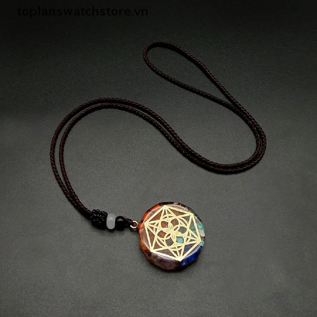 Vòng cổ Bùa Hộ Mệnh Cân Bằng Năng Lượng Orgonite 7 Chakras