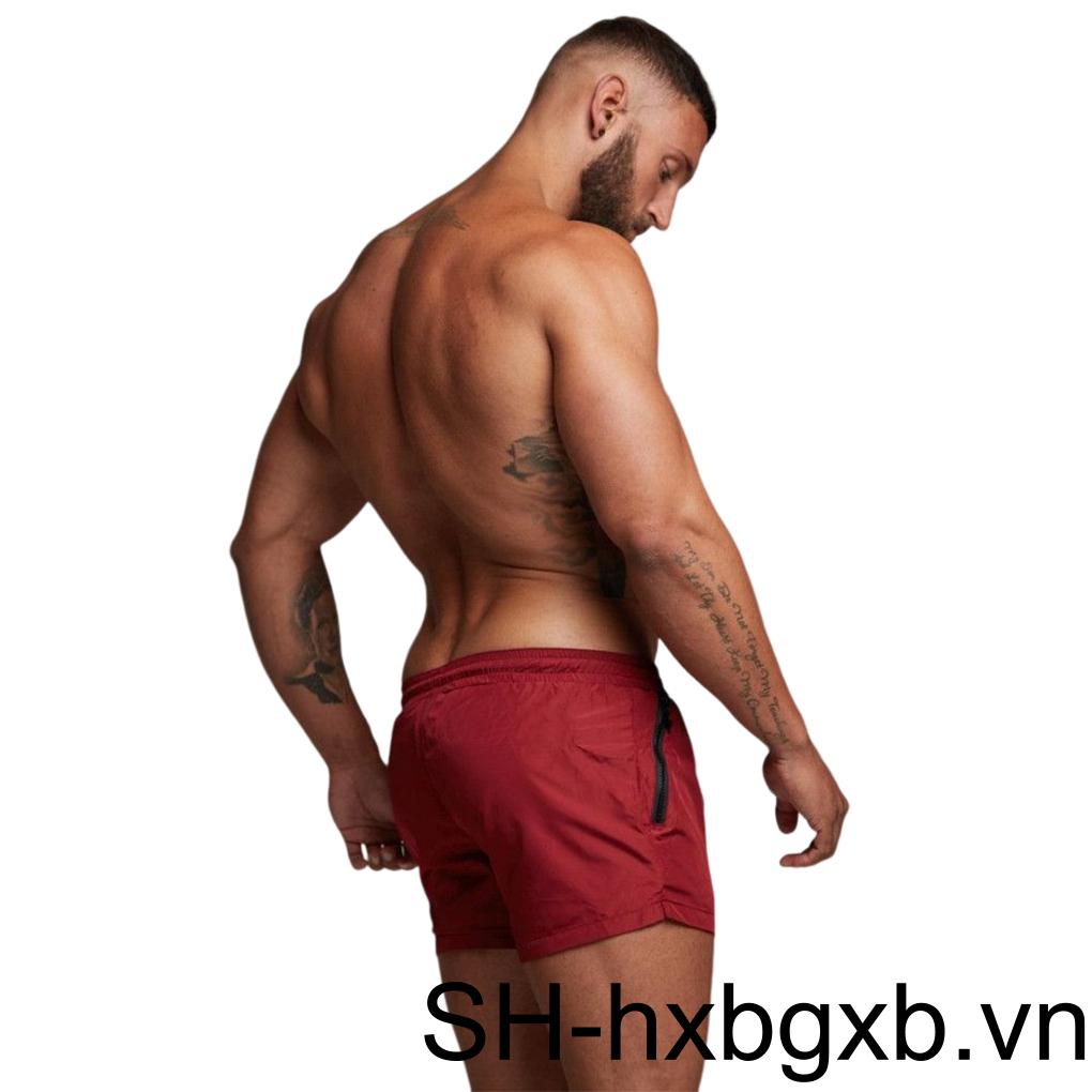 Quần Short Cotton Pha Phối Dây Rút Có Thể Tái Sử Dụng Thời Trang Đi Biển Mùa Hè Cho Nam