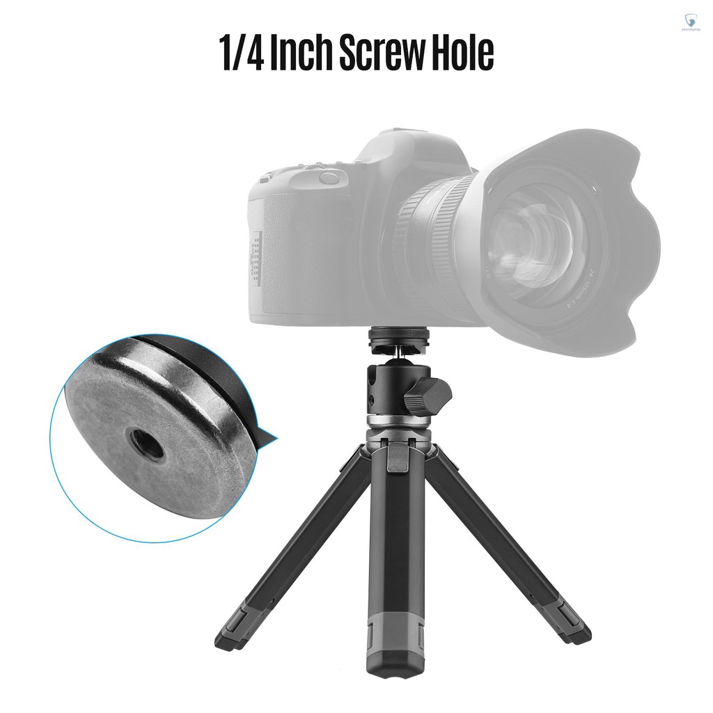 Giá Đỡ Ba Chân Mini Bằng Hợp Kim Nhôm + Đầu Bi Di Động Với Ốc Vít 1 / 4 Inch Có Thể Xoay Cho Điện Thoại / Máy Quay Selfie