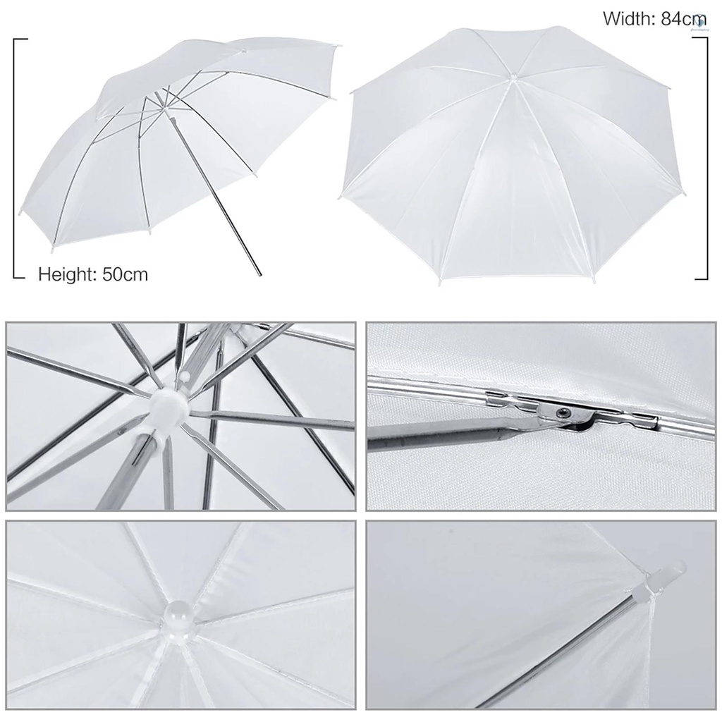 Ô Dù Che Nắng 33 Inch Màu Trắng * 2 + 2M Có Chân Đứng * 2 + E27 Dùng Để Quay Video / Phát Trực Tuyến
