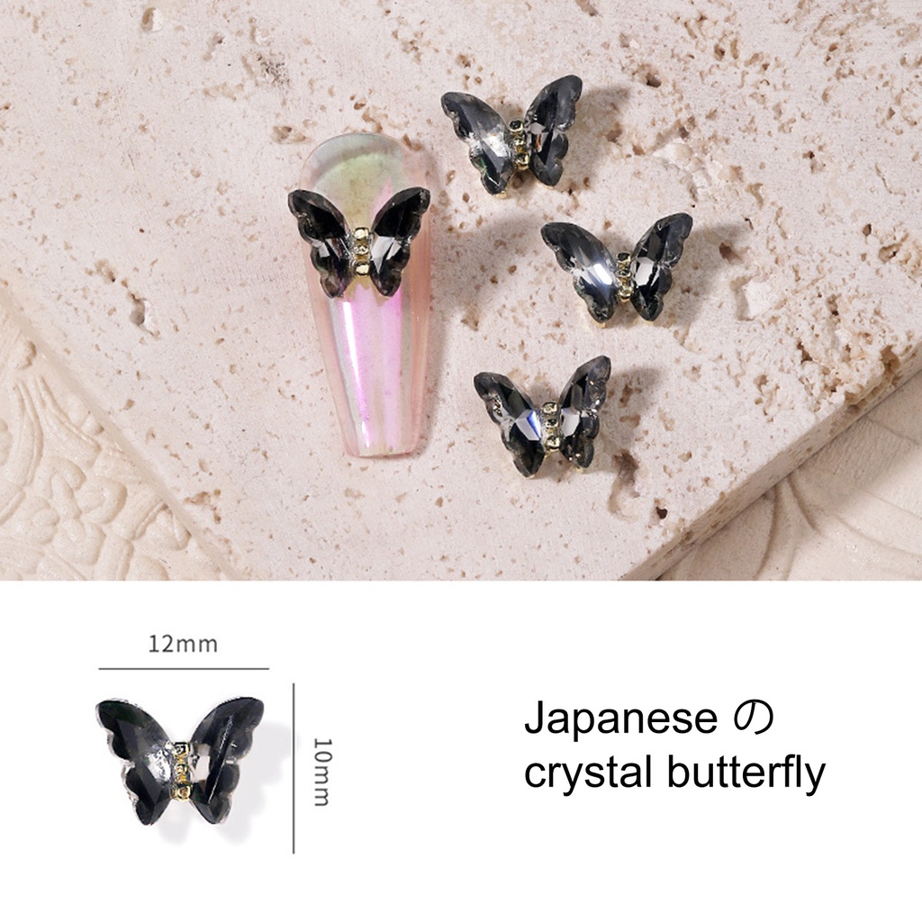 Set 10 Móng Tay Giả Pha Lê Ba Chiều Không Phai Màu Trang Trí Nghệ Thuật Cho Salon