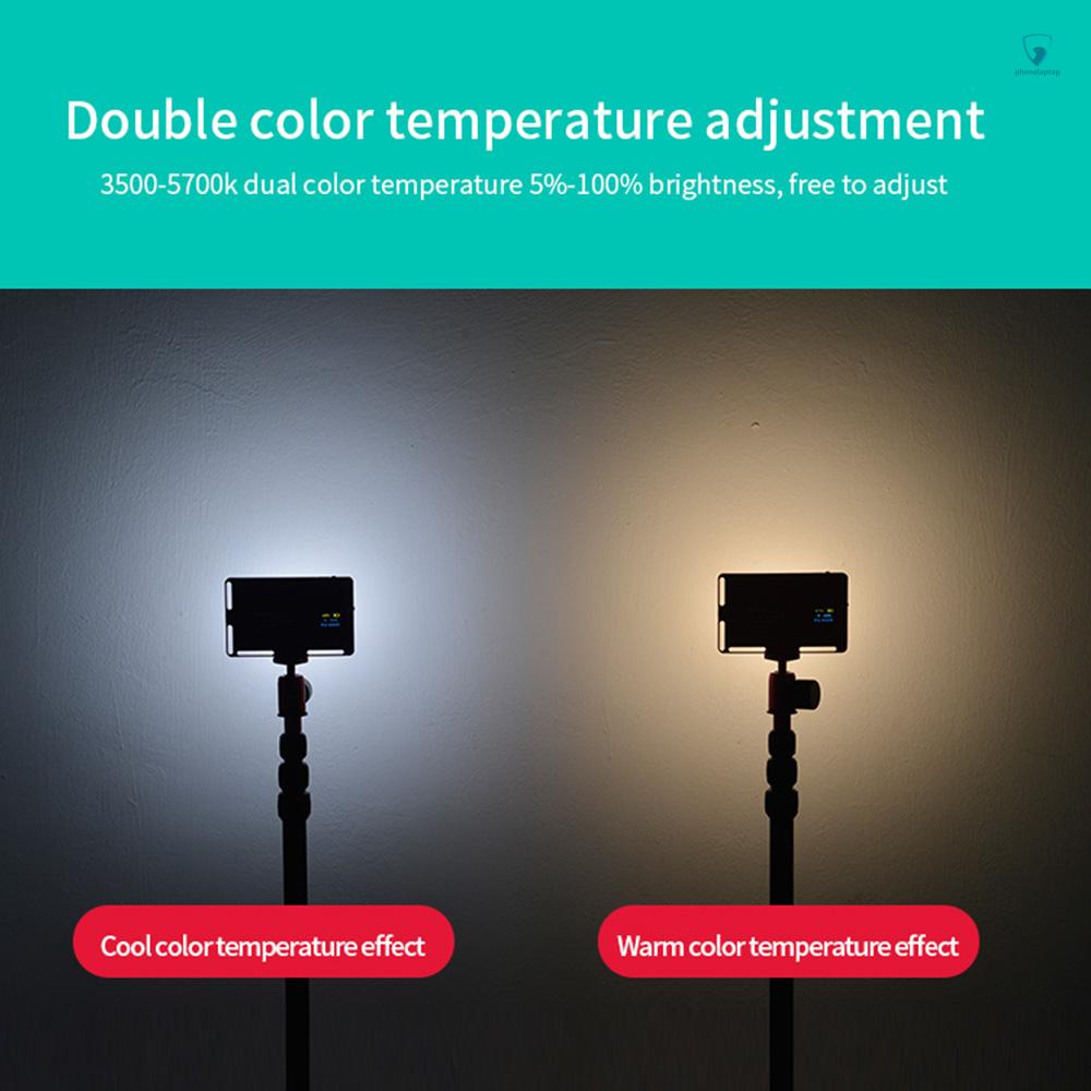 Andoer Đèn LED 2800mAh Có Lỗ Vít 1 / 4 Inch 3500K-5700K 96 Bóng Cho Máy Ảnh DSLR