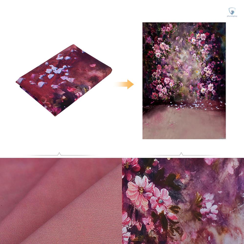 Tấm Phông Nền Chụp Ảnh Cưới Andoer 1.5 * 2.1m / 5 * 7ft Họa Tiết Hoa