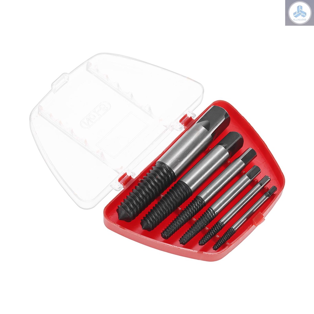 6pcs Broken Bolt Screw Extractor Remover Set Easy Out Drill Bits Tools Kit 3-22mm