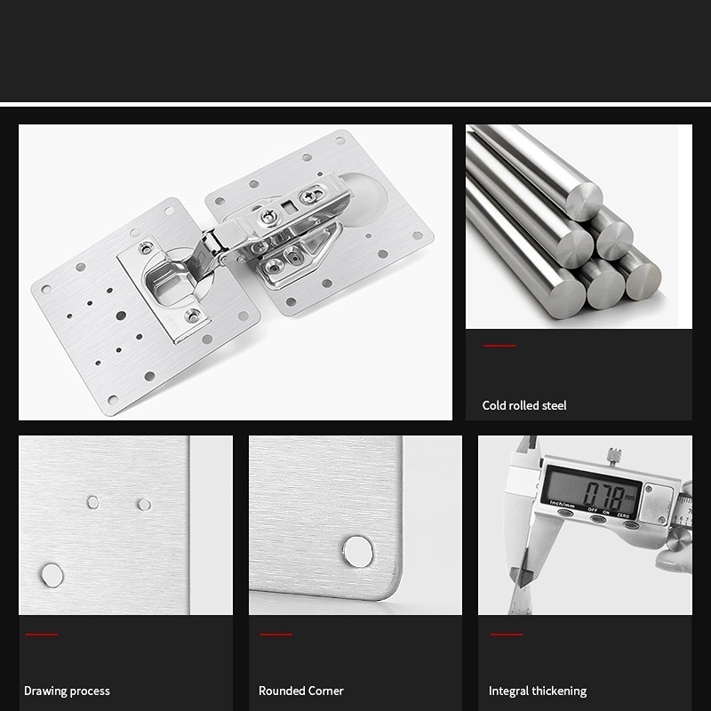 Miếng Tấm Pát Pad Thép Vuông Sửa Bản Lề Tủ Cửa Gỗ Lỗ Vít Door Hinge Repair Kit HSU