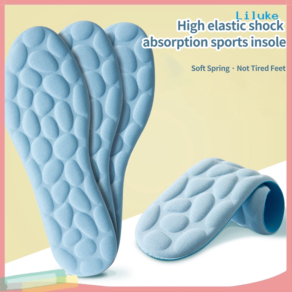 1 Cặp Đế Lót Giày Mát Xa Chân Chống Sốc Độ Co Giãn Cao Thoáng Khí