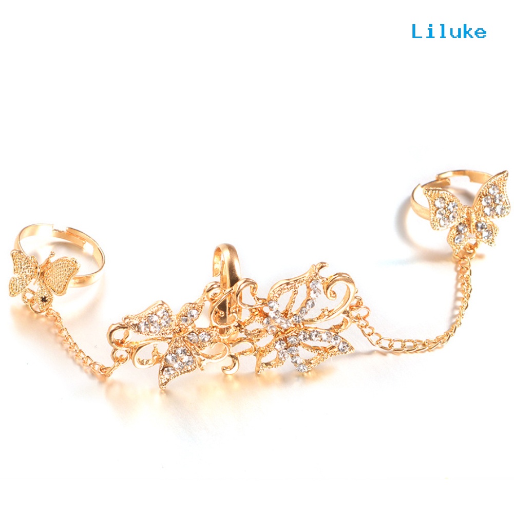 Nhẫn Hợp Kim Hình Bướm Đính Đá Thời Trang Cho Nữ