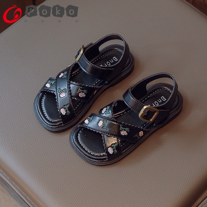 Giày Sandal Công Chúa Trung Hoa Thêu Hoa Phong Cách Mùa Hè Mới 2023 Cho Bé Gái