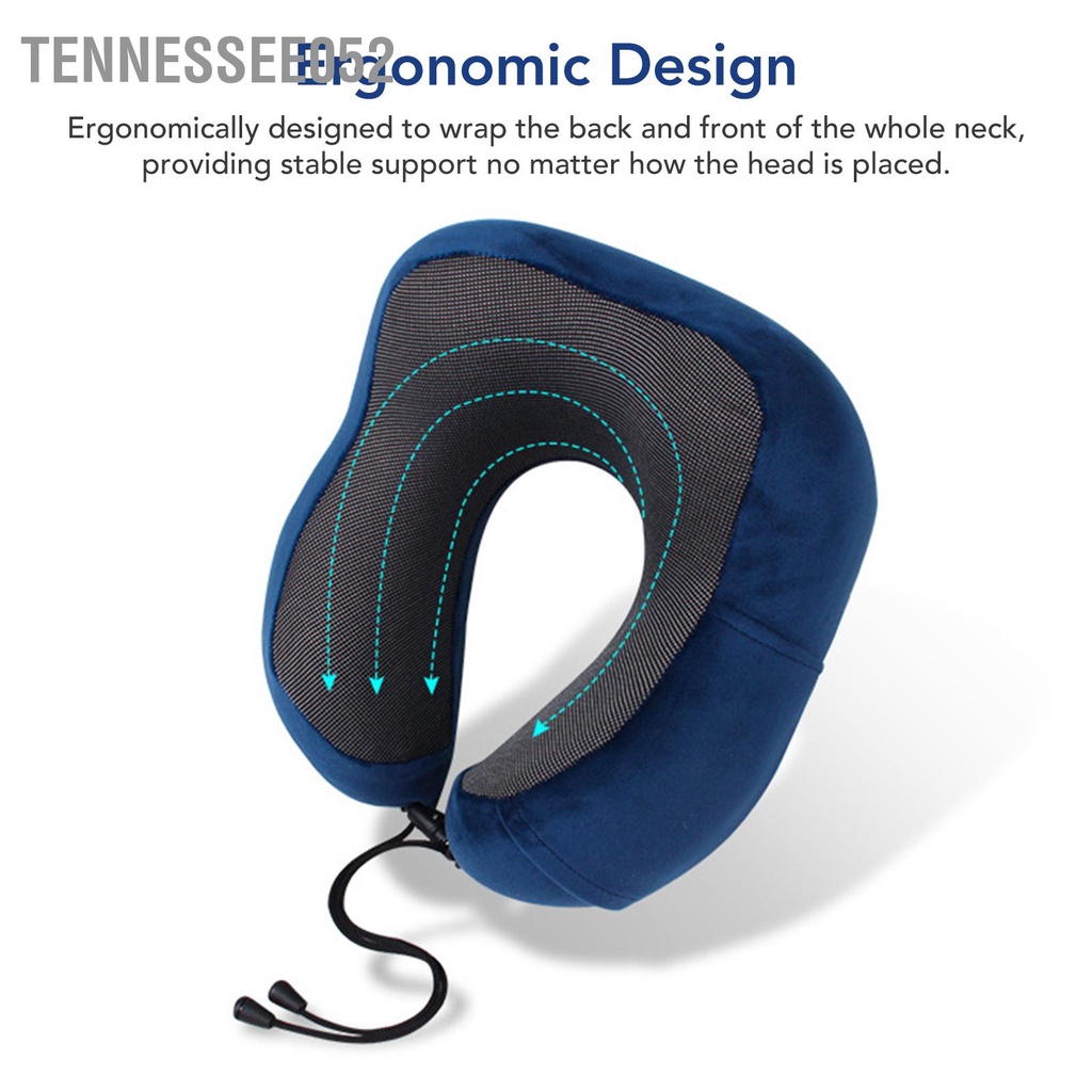 Tennessee052 Gối Cổ Thiết Kế Công Thái Học Hình Chữ U Nhỏ Di Động Mút Cho Văn Phòng Du Lịch Tại Nhà