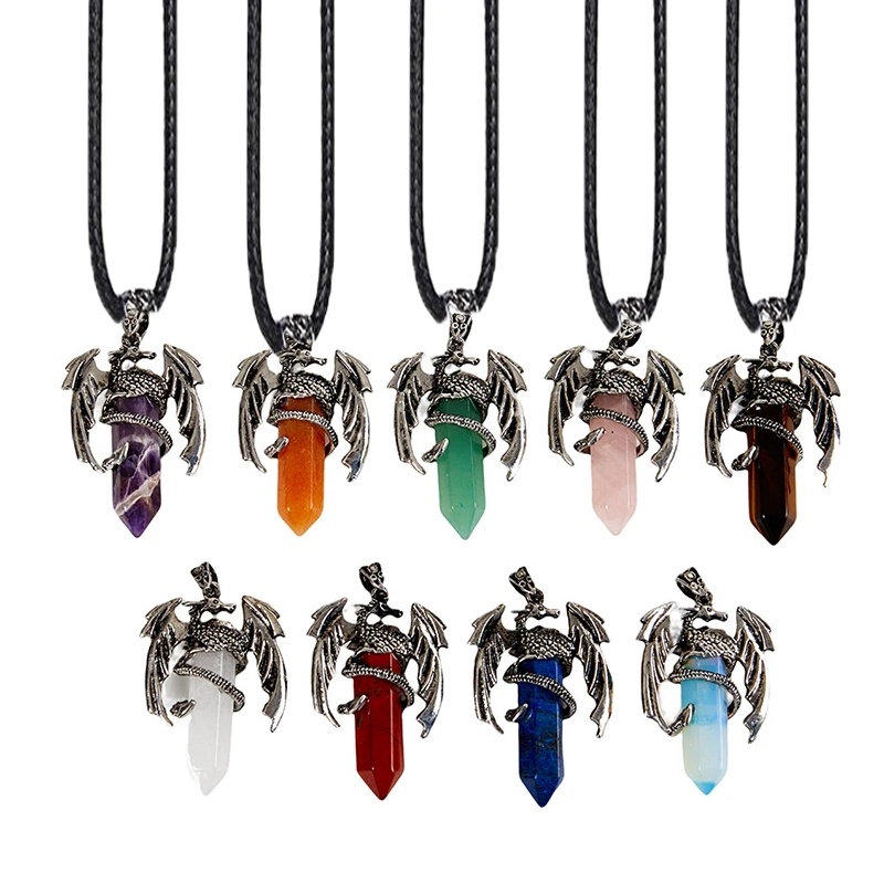 Vòng cổ Mặt Đá Tự Nhiên Nhiều Màu Sắc Thời Trang Cho Nam Và Nữ