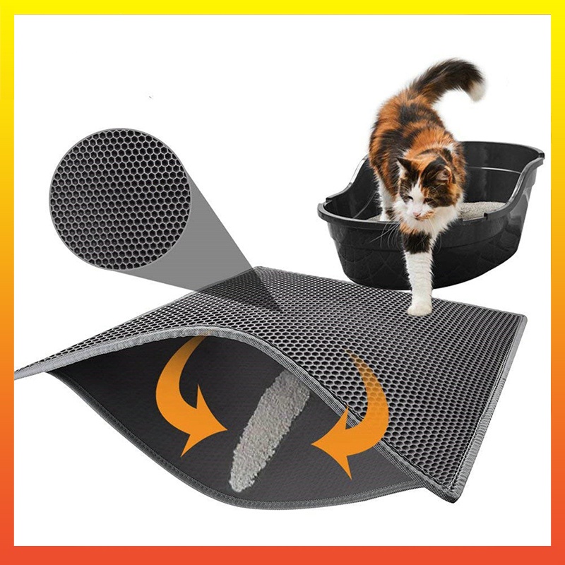 Thảm Lót Thiết Kế Tổ Ong Hai Lớp Chống Trượt Chống Nước Cho Mèo