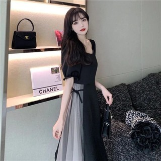 Đầm Dáng Chữ A Lưng Cao Thiết Kế Cỡ Lớn Phong Cách Pháp Thời Trang Xinh Xắn Cho Nữ