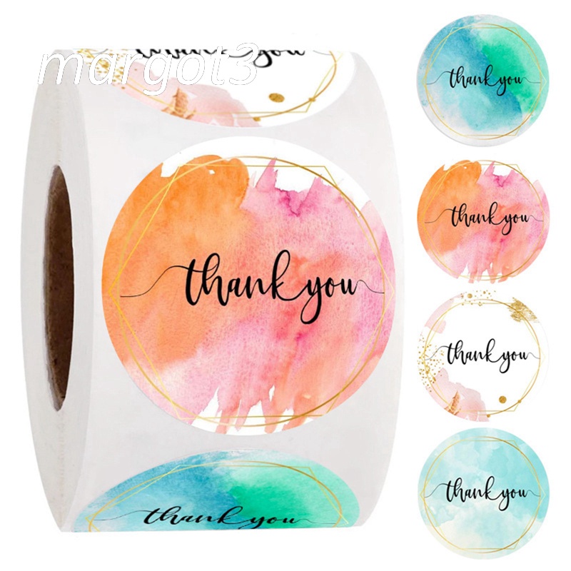Set 3 500 Nhãn Dán 2.5cm In Chữ Thank You Chống Nước Trang Trí Tiệc