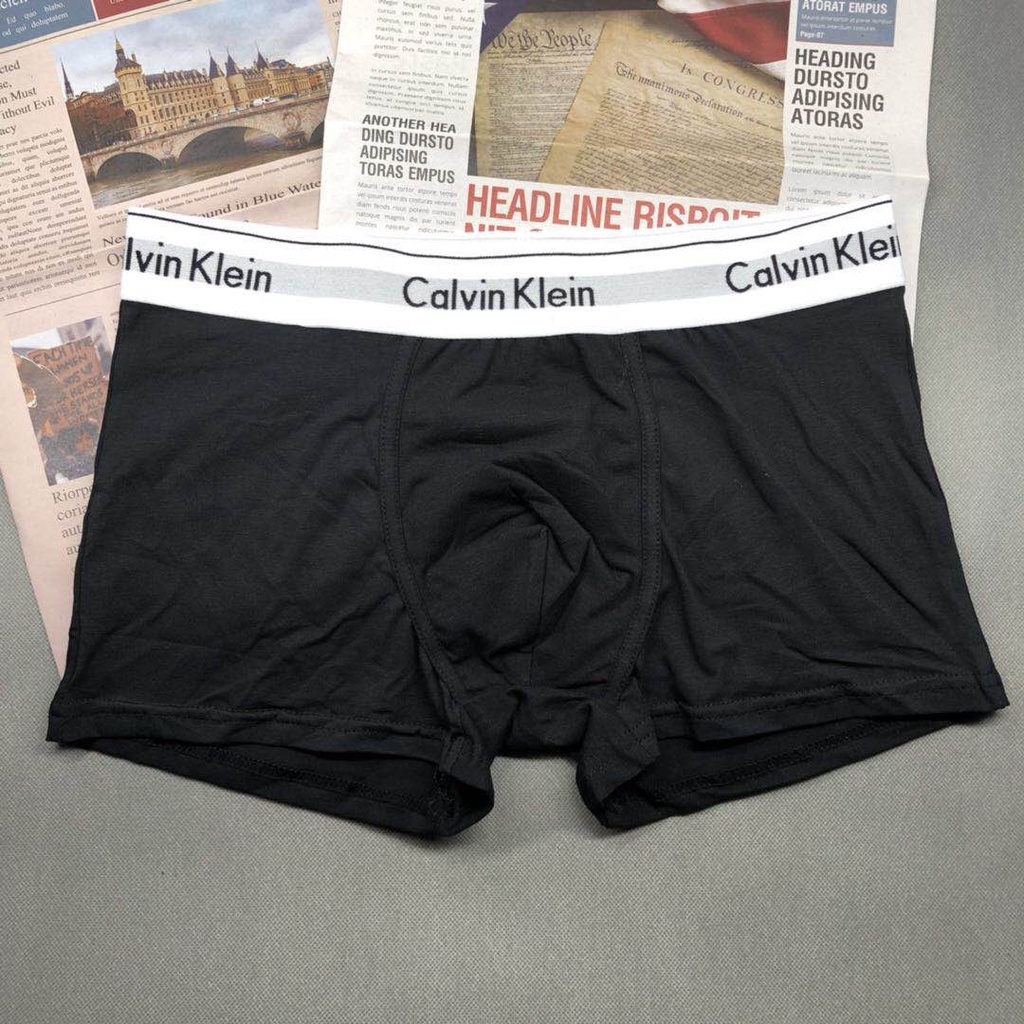 CALVIN KLEIN Quần Lót Nam Boxer - Thun lụa co giãn, dai, thoáng mát, thấm hút mồ hôi tốt