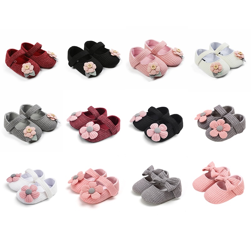 Giày Vải Cotton Đế Mềm Cho Bé Gái Từ 0-18 Tháng Tuổi Walkers