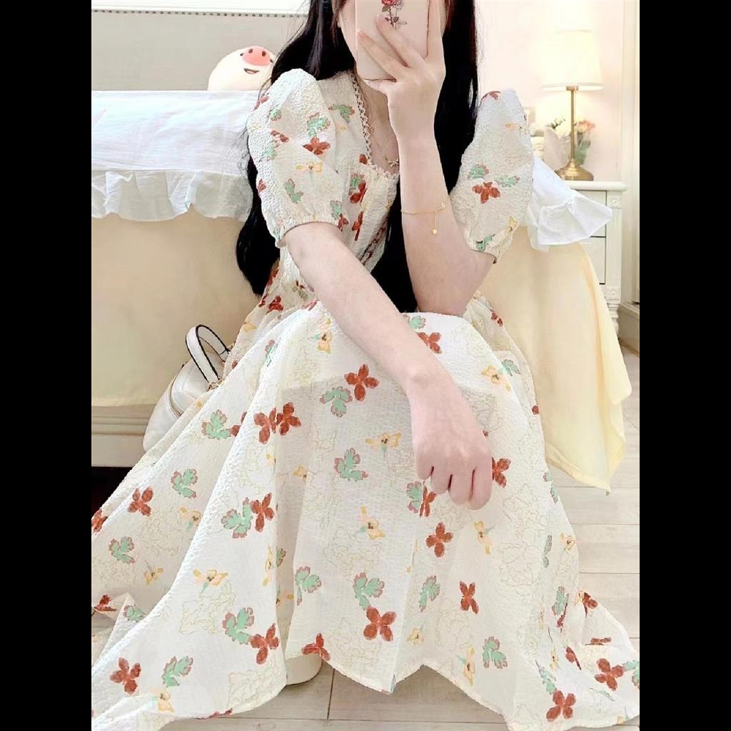 Đầm Hoa Cỡ Lớn Giảm Béo Phong Cách Hàn Quốc Mới