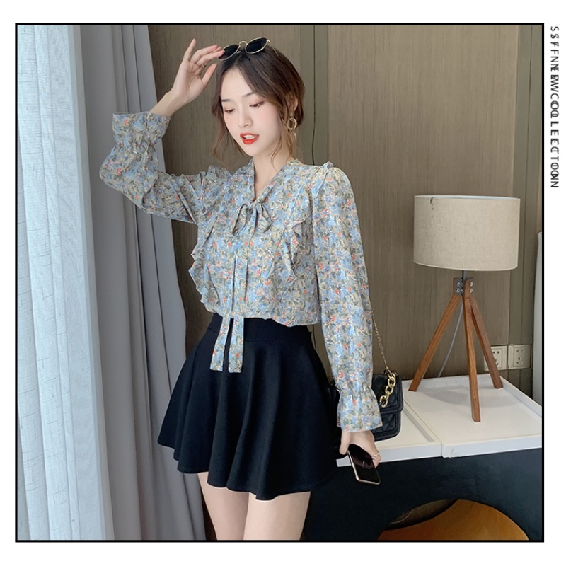 Áo Sơ Mi Chiffon Tay Ngắn In Họa Tiết Hoa Thời Trang Mùa Hè Xinh Xắn Cho Nữ