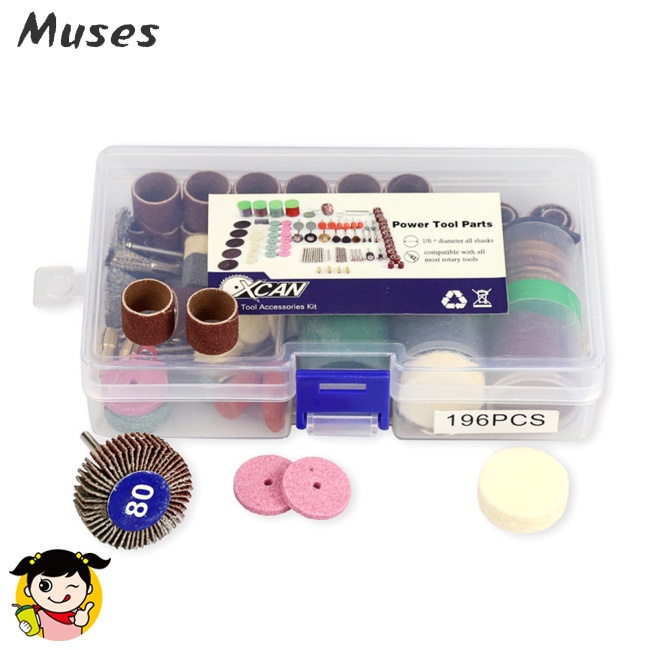 Bộ 196 Món Dụng Cụ Mài Đánh Bóng Chuyên Dụng Cho Máy Mài Điện